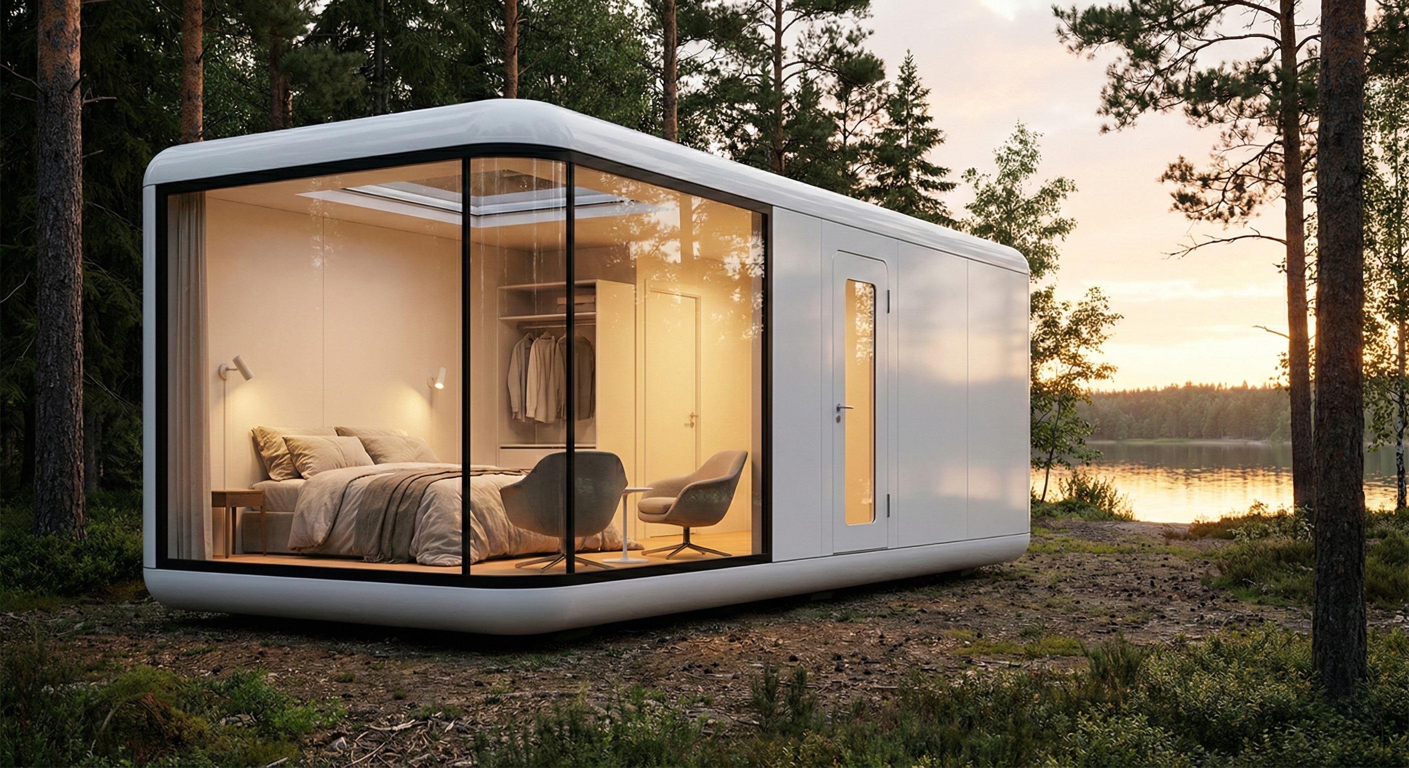 Bild visar hur Attefallshus E50 kan se ut.  